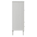 skænk SENJA 90x40x112 cm rattan-look massivt fyrretræ hvid
