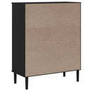 skænk SENJA 90x40x112 cm rattan-look massivt fyrretræ sort