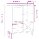skænk SENJA 90x40x112 cm rattan-look massivt fyrretræ sort