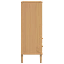 skænk SENJA 90x40x112 cm rattan-look massivt fyrretræ brun