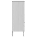 skænk SENJA 90x40x112 cm rattan-look massivt fyrretræ hvid