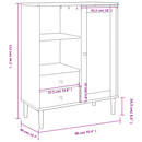 skænk SENJA 90x40x112 cm rattan-look massivt fyrretræ hvid
