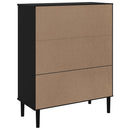 skænk SENJA 90x40x112 cm rattan-look massivt fyrretræ sort