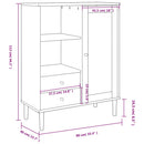 skænk SENJA 90x40x112 cm rattan-look massivt fyrretræ sort