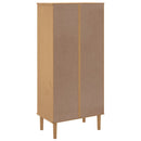 bogreol SENJA rattanlook 60x35x130 cm massivt fyrretræ brun