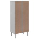 skænk SENJA 60x35x130 cm rattanlook massivt fyrretræ hvid