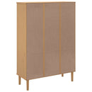 bogreol SENJA rattanlook 90x35x130 massivt fyrretræ brun