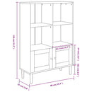 bogreol SENJA rattanlook 90x35x130 massivt fyrretræ brun