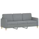 3-personers sofa 180 cm stof lysegrå