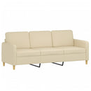 3-personers sofa 180 cm stof cremefarvet