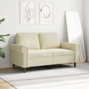 2-personers sofa 120 cm kunstlæder cremefarvet