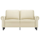 2-personers sofa 120 cm kunstlæder cremefarvet