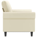2-personers sofa 120 cm kunstlæder cremefarvet