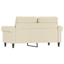 2-personers sofa 120 cm kunstlæder cremefarvet