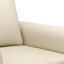 2-personers sofa 120 cm kunstlæder cremefarvet