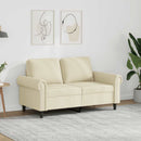 2-personers sofa 120 cm kunstlæder cremefarvet
