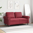 2-personers sofa 120 cm kunstlæder vinrød