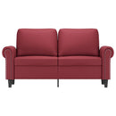 2-personers sofa 120 cm kunstlæder vinrød