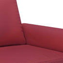 2-personers sofa 120 cm kunstlæder vinrød