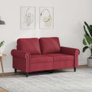 2-personers sofa 120 cm kunstlæder vinrød