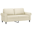 2-personers sofa 140 cm kunstlæder cremefarvet