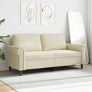 2-personers sofa 140 cm kunstlæder cremefarvet