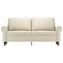 2-personers sofa 140 cm kunstlæder cremefarvet