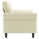 2-personers sofa 140 cm kunstlæder cremefarvet