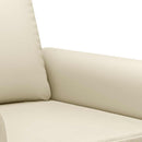 2-personers sofa 140 cm kunstlæder cremefarvet