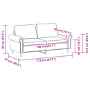2-personers sofa 140 cm kunstlæder cremefarvet