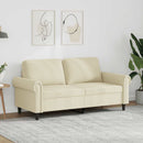 2-personers sofa 140 cm kunstlæder cremefarvet