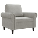 lænestol 60 cm velour lysegrå