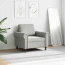 lænestol 60 cm velour lysegrå