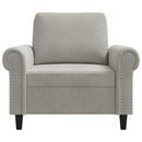 lænestol 60 cm velour lysegrå