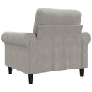 lænestol 60 cm velour lysegrå