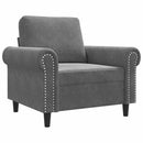 lænestol 60 cm velour mørkegrå