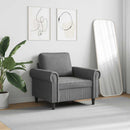 lænestol 60 cm velour mørkegrå