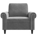 lænestol 60 cm velour mørkegrå