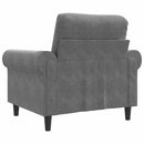 lænestol 60 cm velour mørkegrå