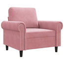 lænestol 60 cm velour lyserød