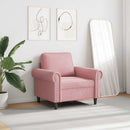 lænestol 60 cm velour lyserød
