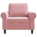 lænestol 60 cm velour lyserød