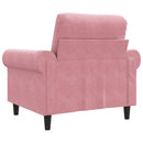 lænestol 60 cm velour lyserød