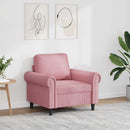 lænestol 60 cm velour lyserød