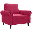 lænestol 60 cm velour vinrød