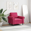 lænestol 60 cm velour vinrød