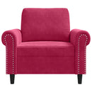 lænestol 60 cm velour vinrød