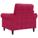 lænestol 60 cm velour vinrød
