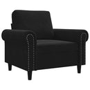 lænestol 60 cm velour sort