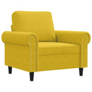 lænestol 60 cm velour gul